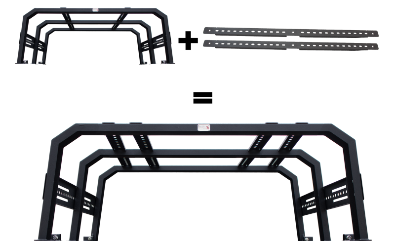 Ford F-150 Truck Bed Rack - Fishbone Offroad - 61In Tackle Racks Top Rails - Black - `15-`27 Ford F-150 Truck Bed Rack - Fishbone Offroad - 61In Tackle Racks Top Rails - Black - `15-`27